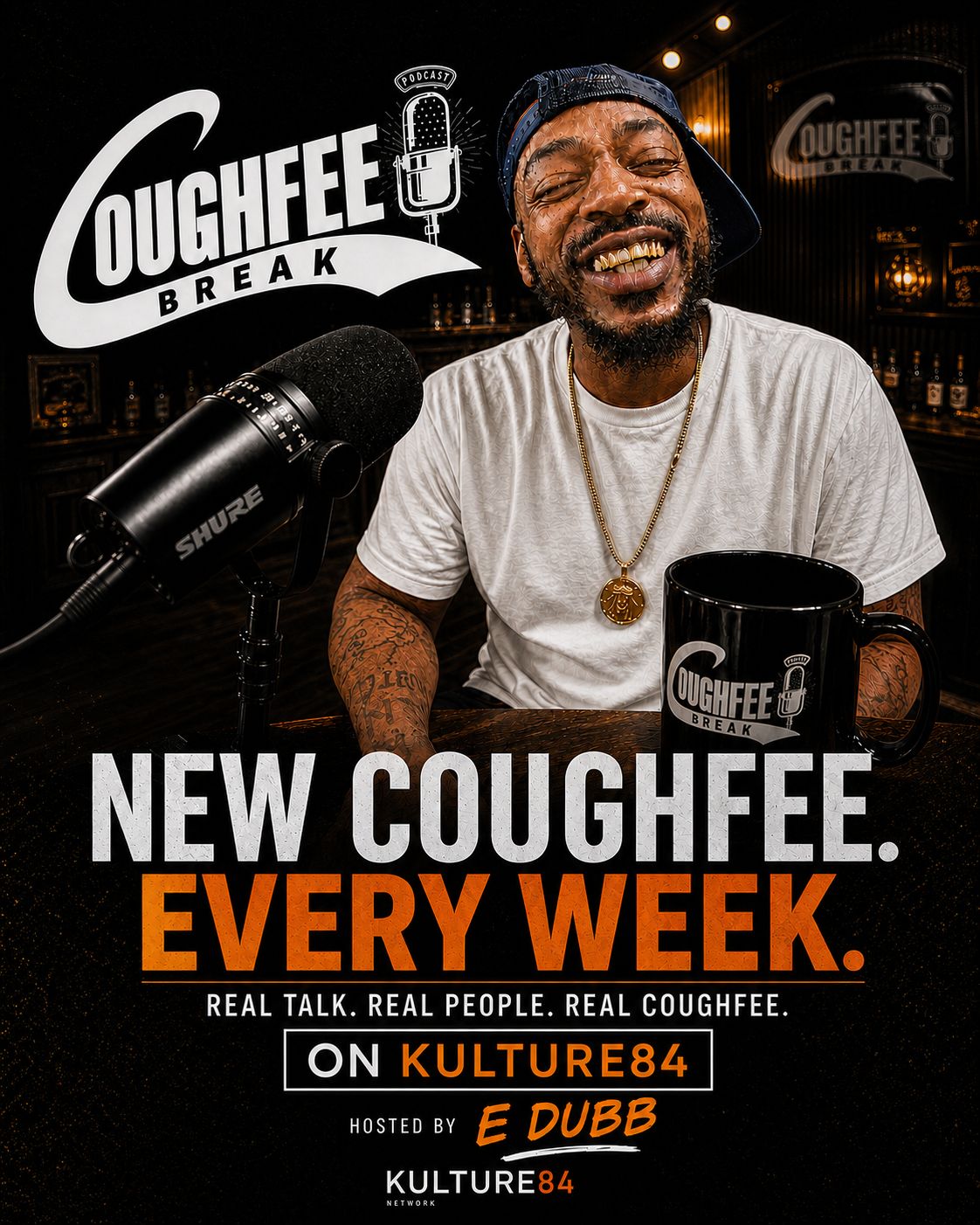 COUGHFEE BREAK key art hosted by E Dubb
