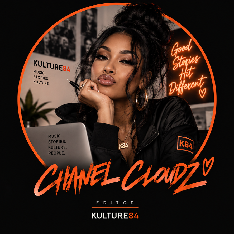 Chanel Cloudz in KULTURE84 monochrome editorial artwork, used as the approved hero for a column about licensed AI fan remixes and artist consent